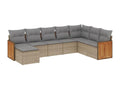 Salon de jardin avec coussins 8 pièces beige résine tressée UYMN62064