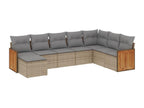 Salon de jardin avec coussins 8 pièces beige résine tressée UYMN62064