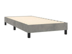 Lit à sommier tapissier et matelas Gris clair 100x200cm Velours FDOA16312