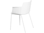 Chaise moderne avec accoudoirs en polypropylène et métal Decohaute-Couleur Blanc ALAQ35559