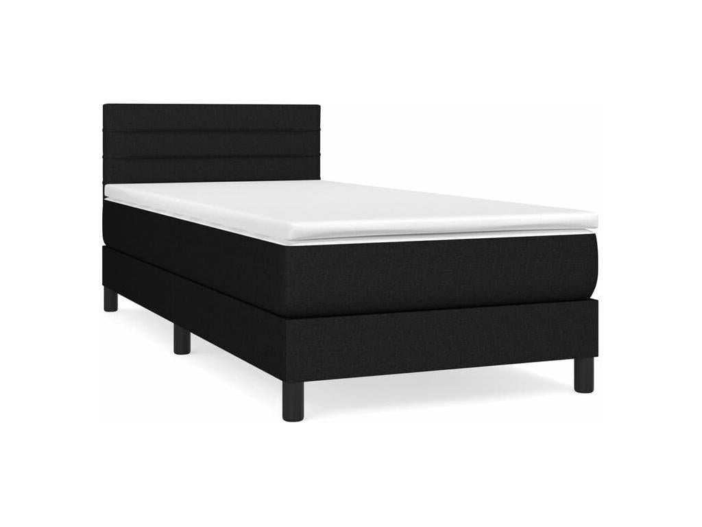 Sommier à Domopure de lit avec matelas Noir 100x200 Tissu XLUC01343