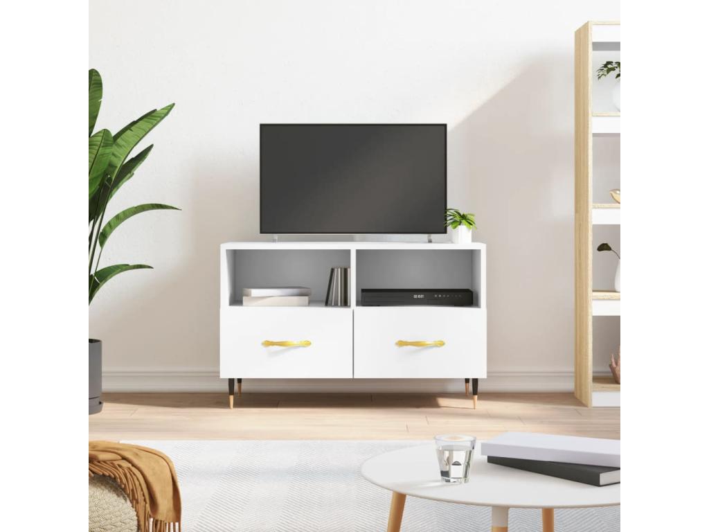 Meuble TV Blanc 80x36x50 cm Bois d'ingénierie VHZV25696