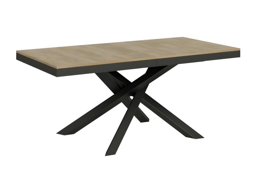 Table extensible blanche et cadre anthracite 160-264cm Klass ILFK96527