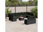 Salon de jardin avec coussins 13 pcs noir résine tressée GRWY40276