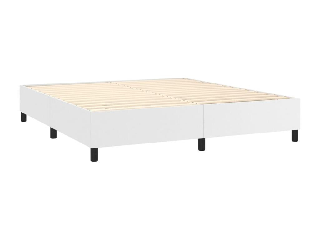 Sommier à Domopure de lit matelas LED Blanc 160x200 Similicuir NERI86974