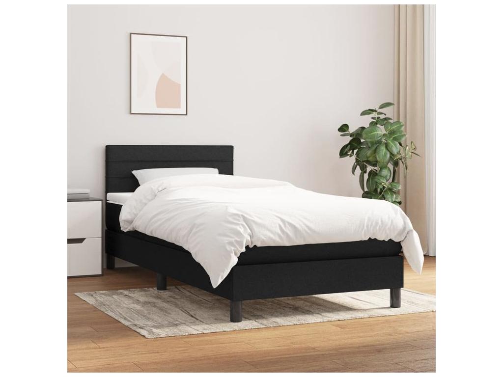 Sommier à Domopure de lit avec matelas Noir 100x200 Tissu XLUC01343