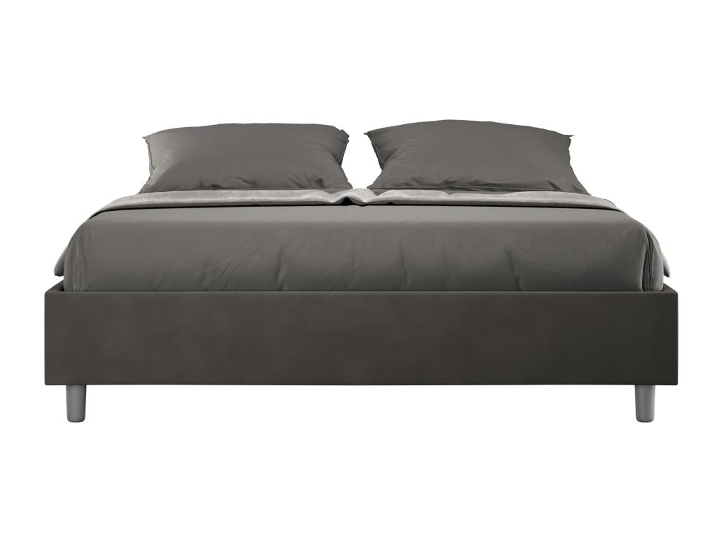 Lit coffre rembourré 160x190 microfibre gris Decohaute IYLB43372