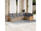 Salon de jardin avec coussins 8 pièces beige résine tressée UYMN62064