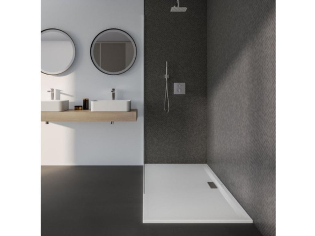 bac douche extra plat 80 80 Domopure Flat New acrylique blanc QPFQ09097
