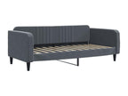 Lit de jour et gigogne et matelas gris foncé 100x200 cm velours CQSE76631