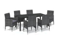 Mobilier à dîner de jardin et coussins 7pcs Résine tressée Gris EPBY50635
