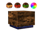 Table basse avec Decohauteères LED chêne fumé 50x50x40 SOWT06023