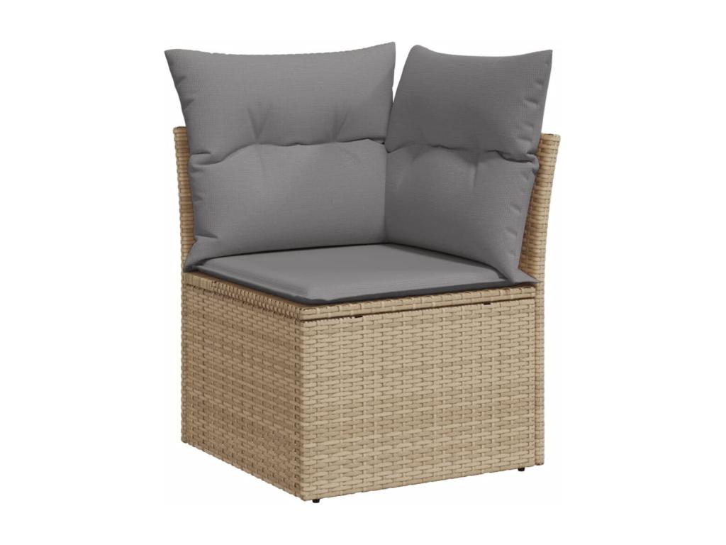 Salon de jardin avec coussins 10 pcs beige résine tressée RFIV50182