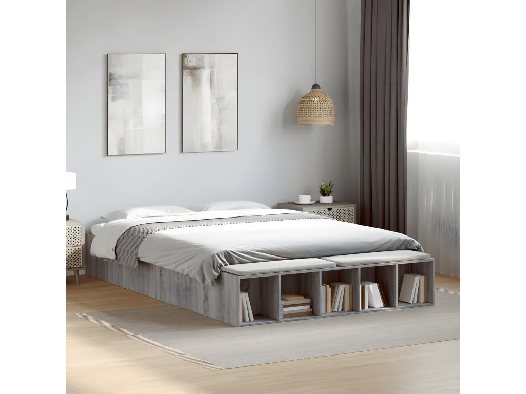 Cadre de lit sans matelas Decohaute gris 140x200 cm LSVP16774