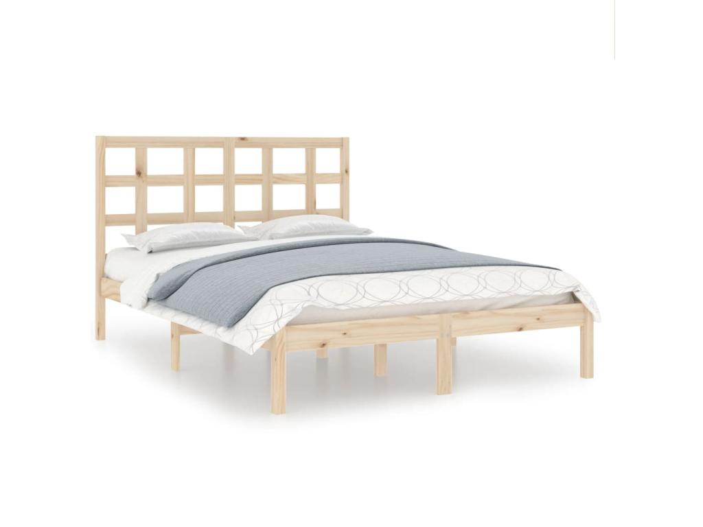 Cadre de lit Bois massif 120x190 cm Petit Double AJIZ09345