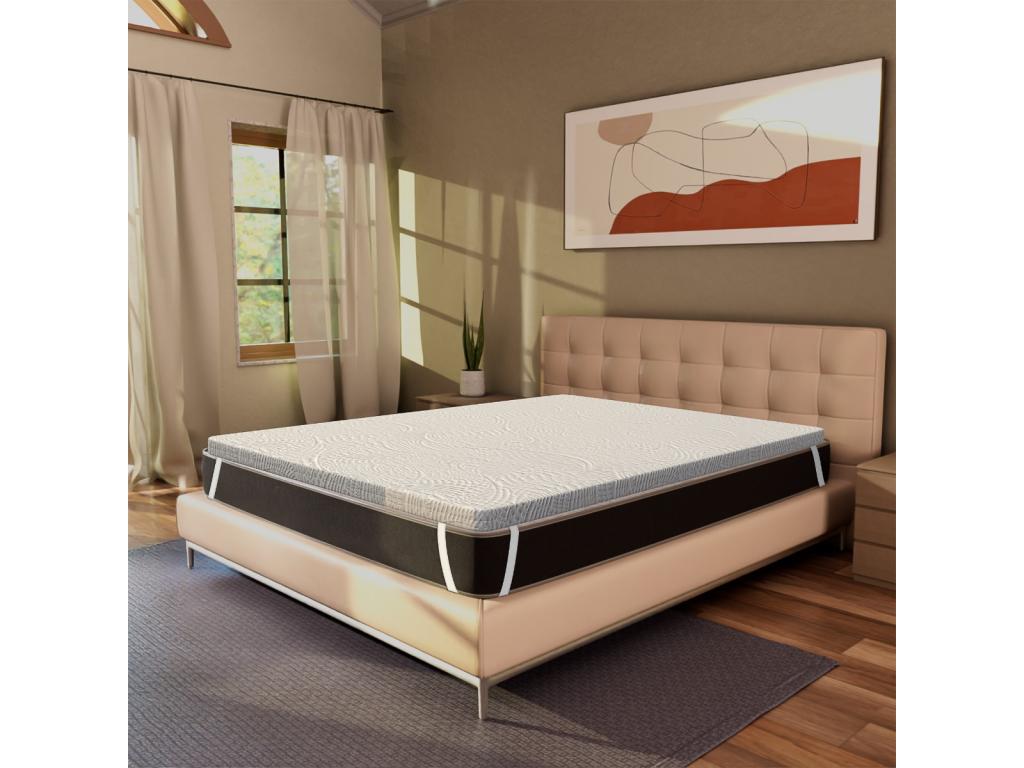 Surmatelas en Decohaute 80x195 - haut de 5 cm déhoussable zones différenciées - Topper One H5 EUOT44958