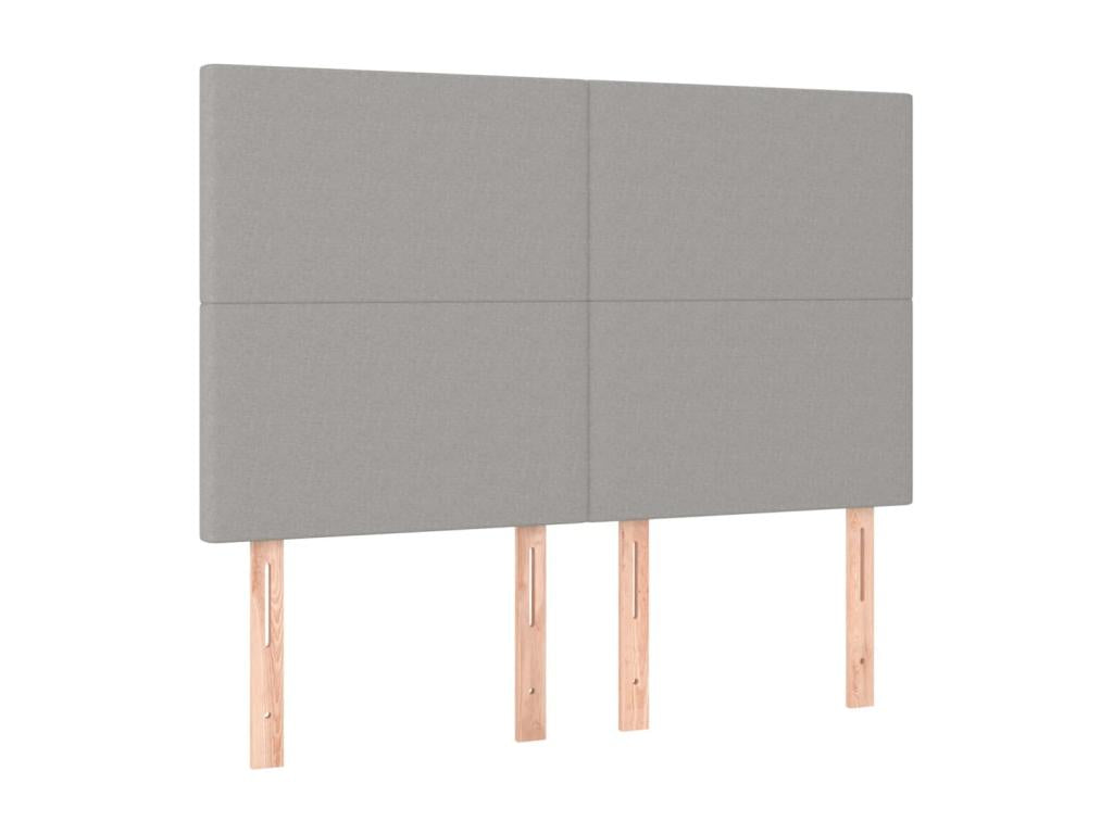 Lit à sommier tapissier avec matelas Gris clair 140x190cm Tissu JCNY69812