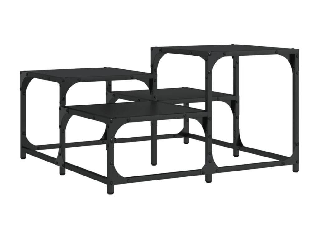 Table basse noir 68x68x40 bois d'ingénierie OCXQ34419