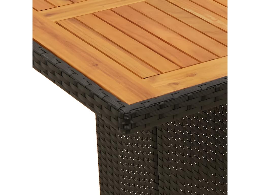 Decohaute Premium - Table de jardin avec dessus en bois d'Decohaute noir 190x80x74 cm SCXV40032