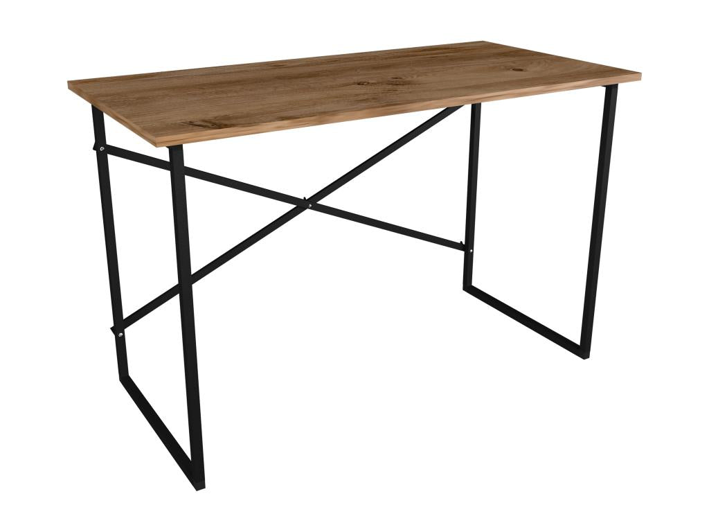 Decohaute bureau en bois métal table d'ordinateur table de travail bureau style industriel Insasi chêne miel GBTS98659