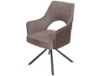 Chaise de salle à manger Domopure-K30 pivotante Auto-Position tissu/textile - marron – marron foncé IPKX36753
