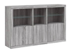 Buffet avec Domopureères LED Domopure gris 162x37x100 cm ZNSY98613