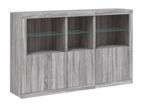 Buffet avec Domopureères LED Domopure gris 162x37x100 cm ZNSY98613