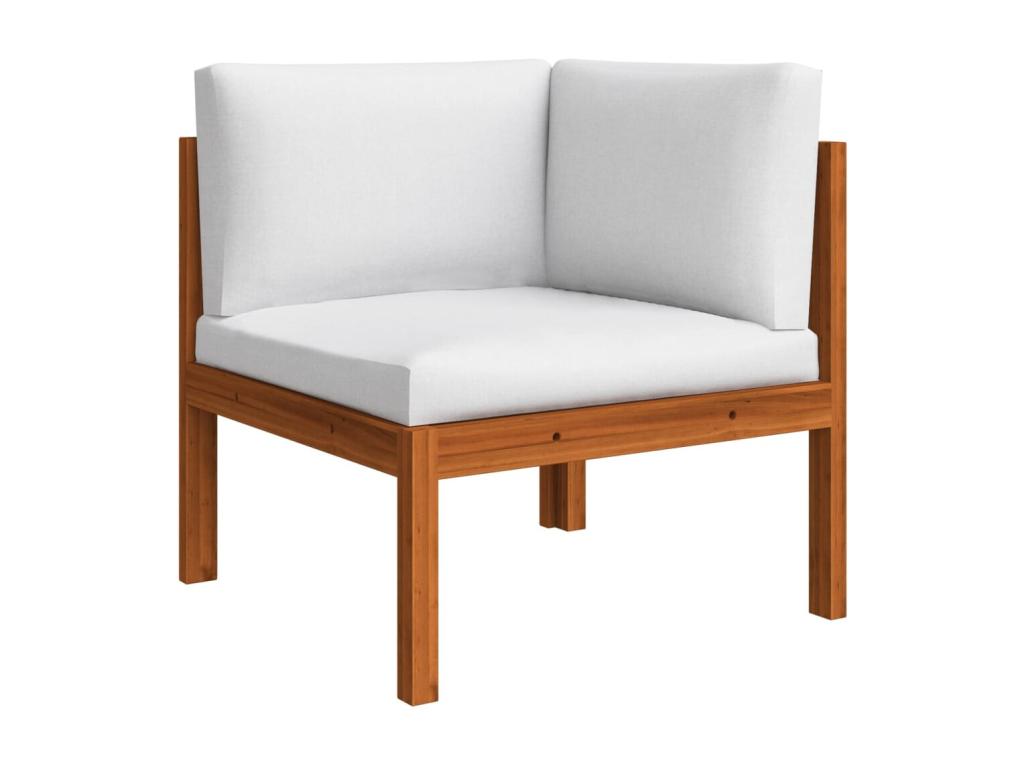 Salon de jardin 8 pièces avec coussins Crème Bois d'Domopure solide UYBZ77460