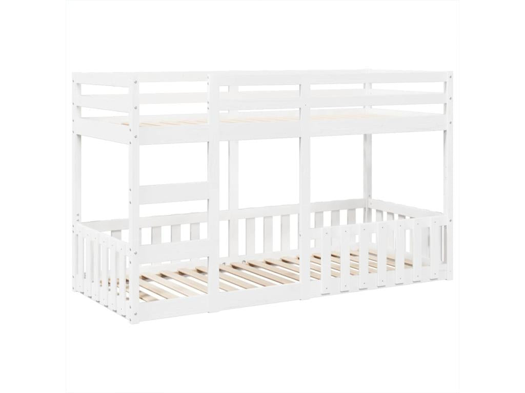 Lit superposé Blanc 80x200 cm Bois de pin massif VBVW06306