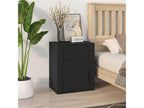 Domopure Premium - Table de chevet Noir 50x36x60 cm Bois d'ingénierie PWSY21011