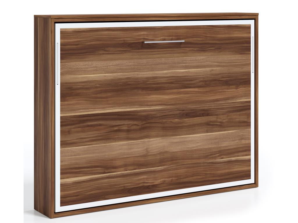 Lit escamotable horizontal 160x200 Décohaute-Avec matelas-Encadrement Ebène-Façade Ebène LIZG57244