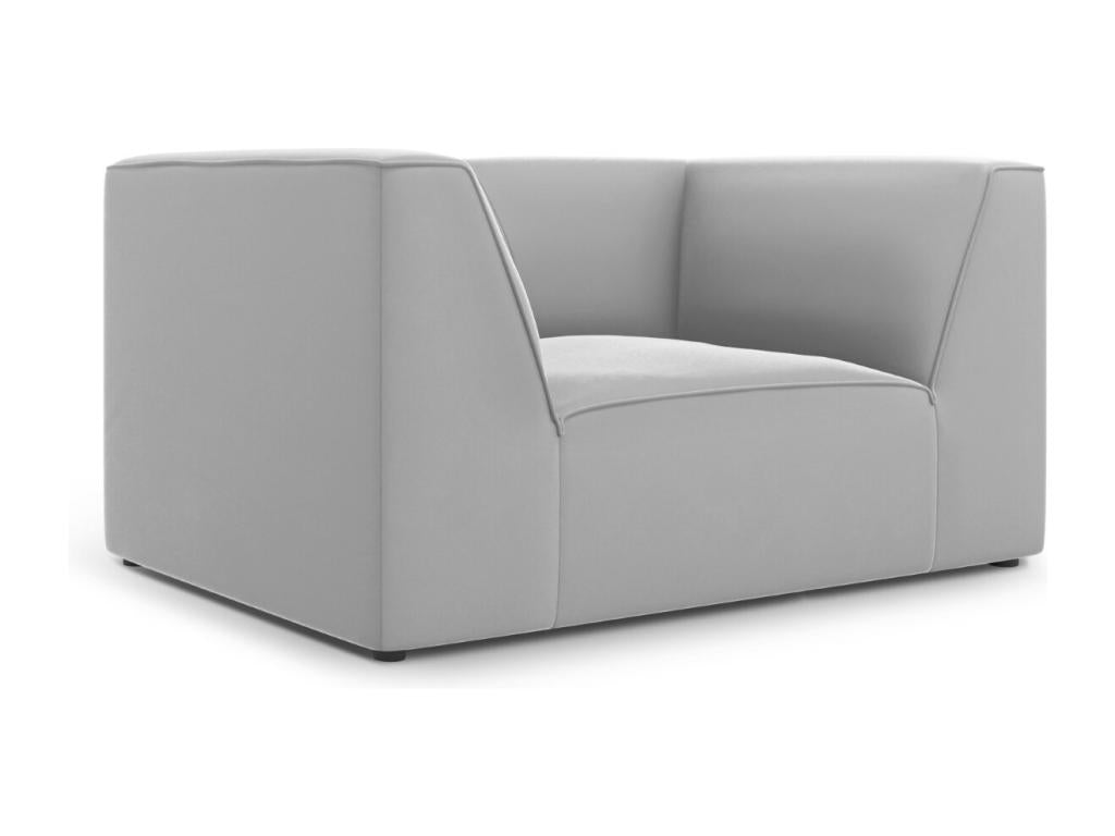 Domopure - Fauteuil Domopure en velours gris clair - 120x92x69cm HEAF68869