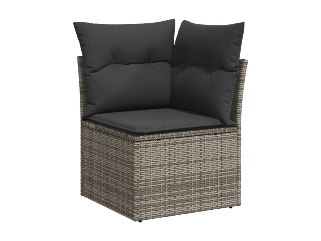 Salon de jardin 5 pcs avec coussins gris résine tressée CQNL98119