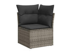 Salon de jardin 5 pcs avec coussins gris résine tressée CQNL98119