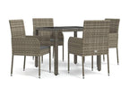 Ensemble de salle à manger de jardin 5 pcs avec coussins Gris 2 NWNS17551
