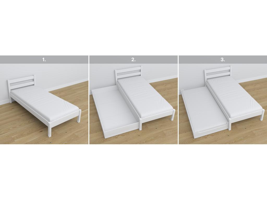 Lit simple en bois - avec tiroir N01 Blanc 90x190 OUGJ05857