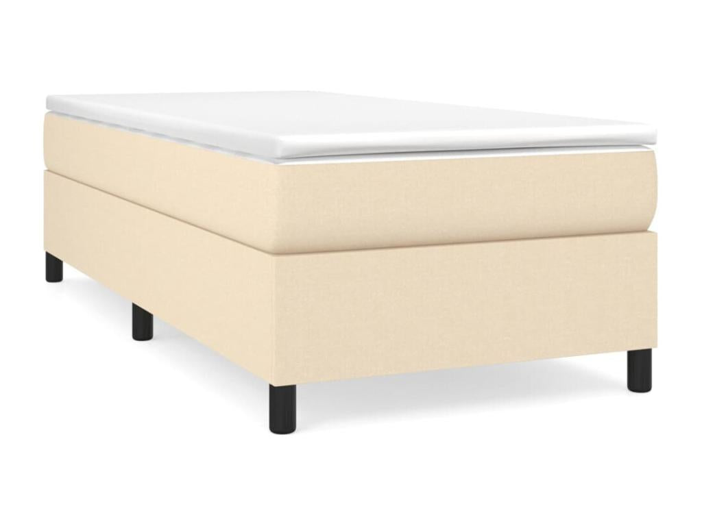 Lit à sommier tapissier avec matelas Crème 100x200 cm Tissu ZBGV20024