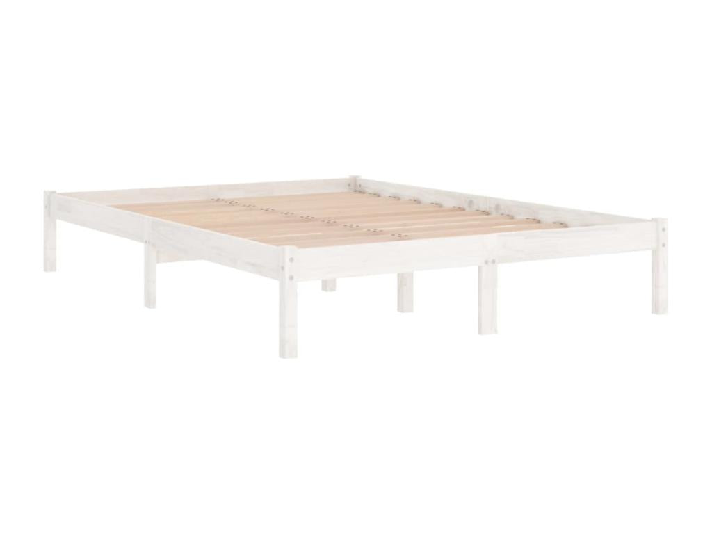 Cadre de lit Blanc Bois de pin massif 140x190 cm AJUJ93667