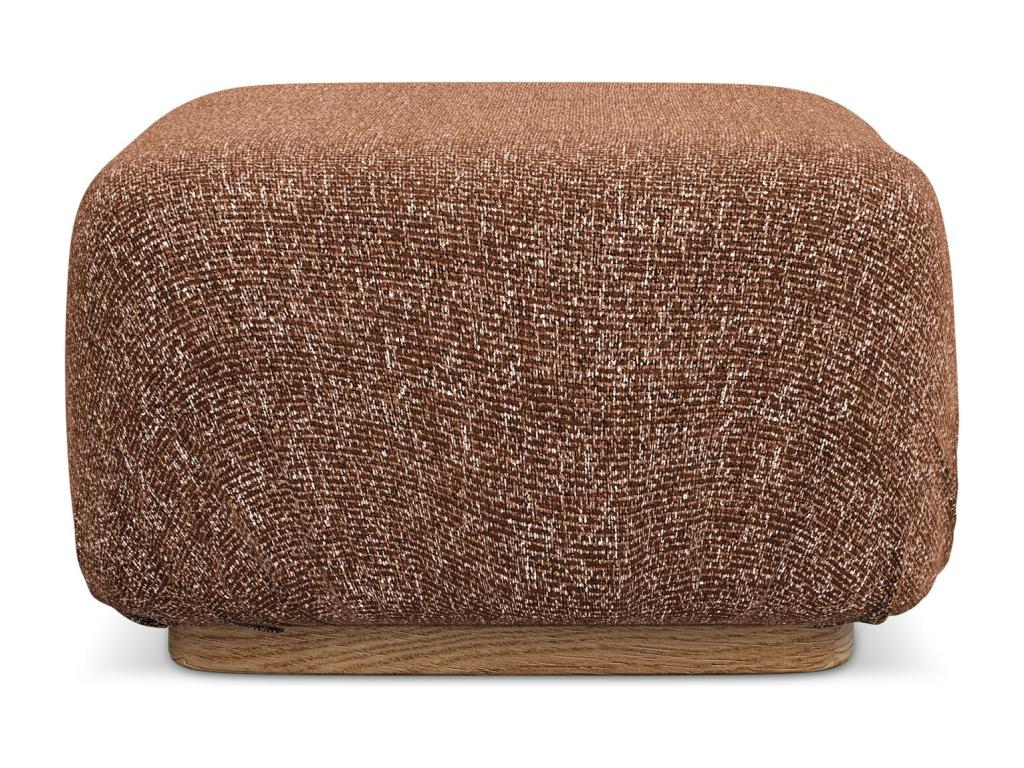 Pouf en tissu texturé - terre cuite - Decohaute HCQU62402