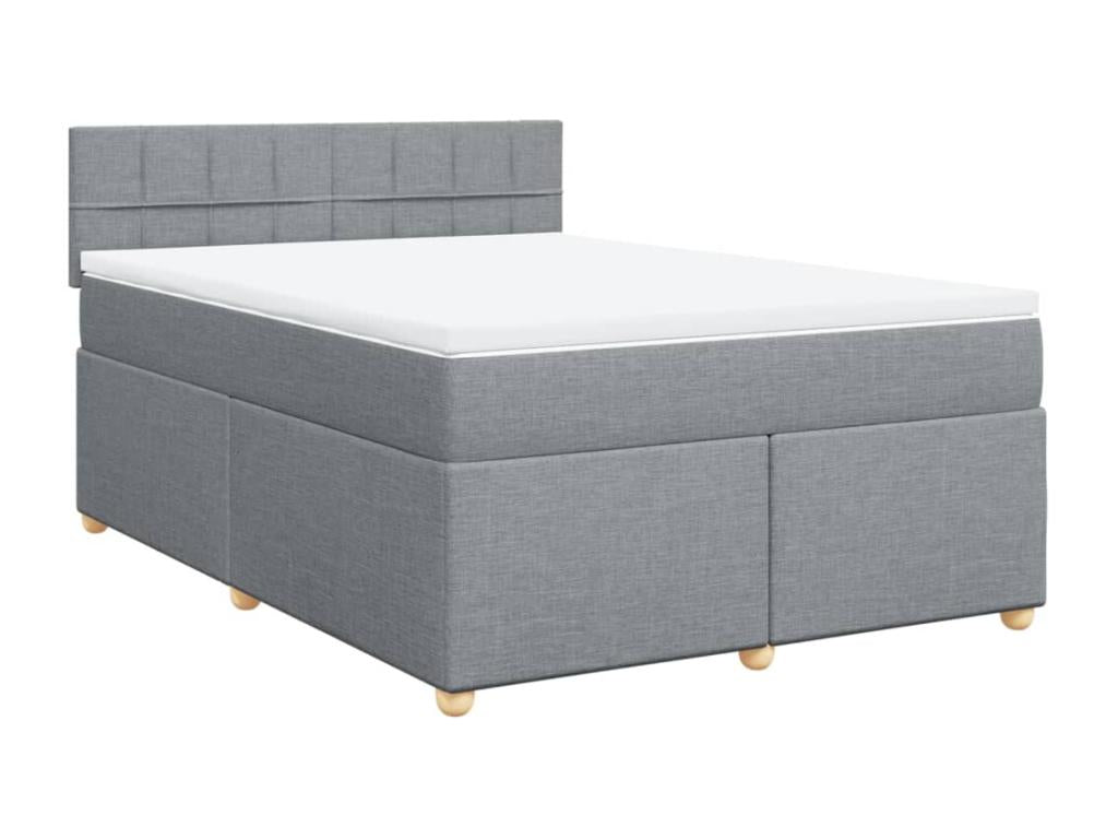 Sommier à décohaute de lit avec matelas Gris clair 140x200cm Tissu EQQH53965