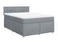 Sommier à décohaute de lit avec matelas Gris clair 140x200cm Tissu EQQH53965