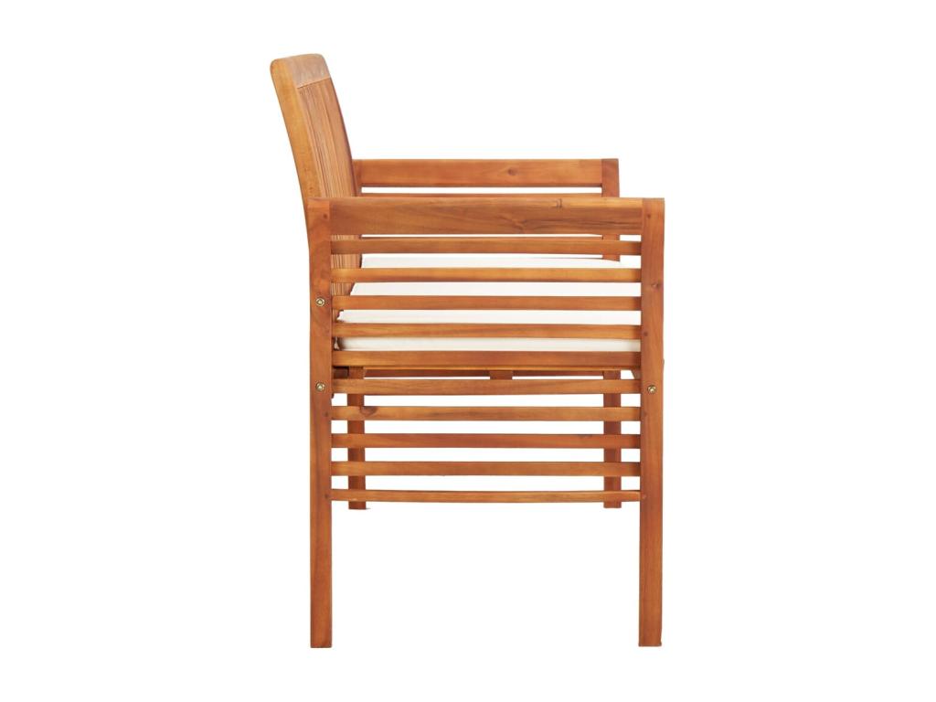 Banc de jardin 3 places avec coussin 150cm massif du Bois d'Domopure JJCS40298