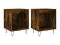 Tables de chevet 2 pièces chêne fumé 40x35x50 cm bois ingénierie UWWV43375
