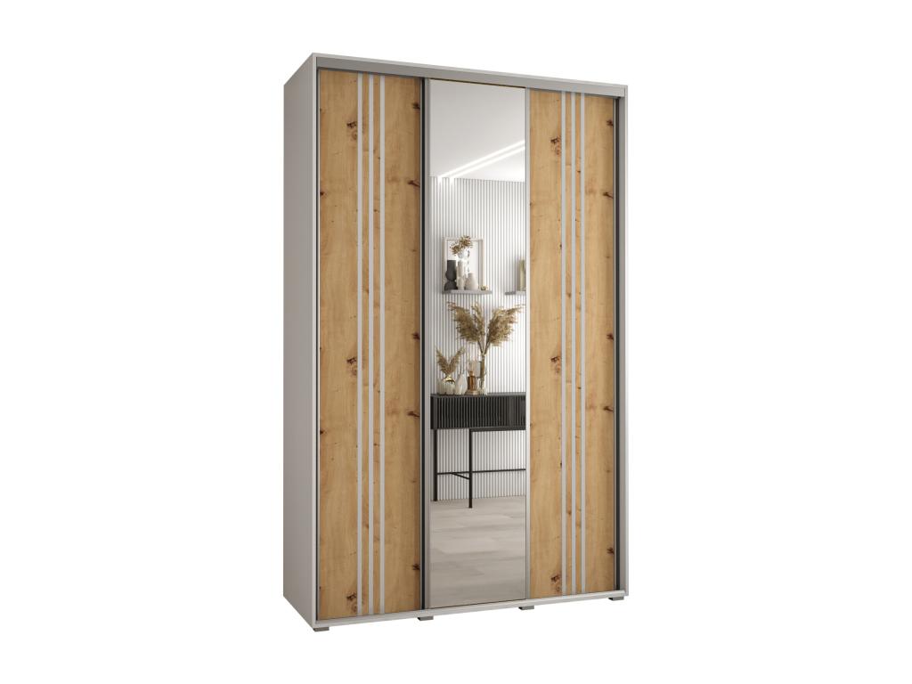 ARMOIRE Decohaute 7 À PORTES COULISSANTES 235.2/160/60 3 portes Blanc/Decohaute/Argent YTGC54993