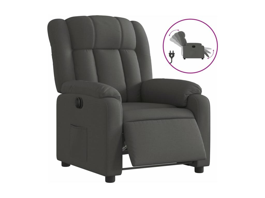 Fauteuil inclinable électrique Gris foncé Tissu ZEDV61364