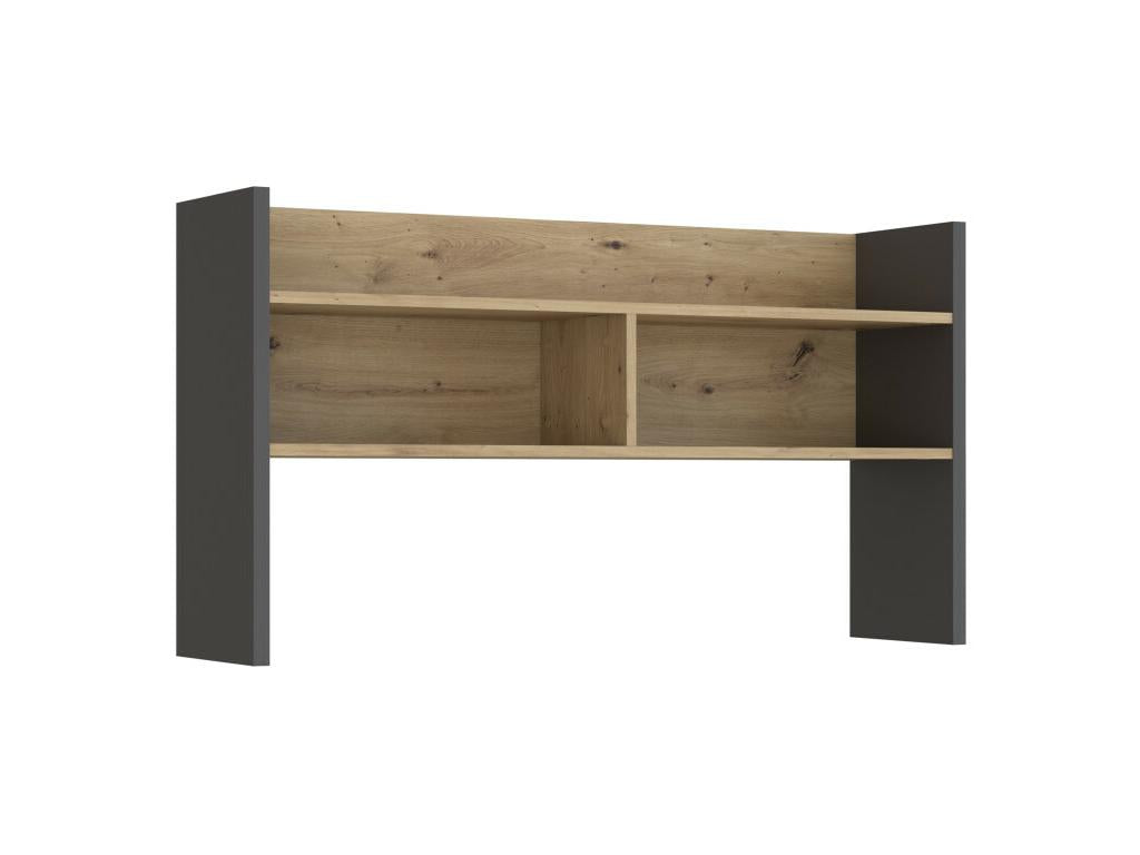 Surmeuble de bureau 110 cm décor bois de chêne et gris foncé - Decohaute PEEQ35711