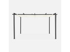 Decohaute aluminium - Decohaute 3x4m - Toile écru- Tonnelle idéale pour votre terrasse- toit rétractable- toile coulissante- structure aluminium YJIG77186