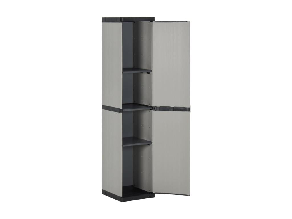 Armoire de rangement de jardin 3 étagères Gris/noir 34x40x168cm CBQH86202
