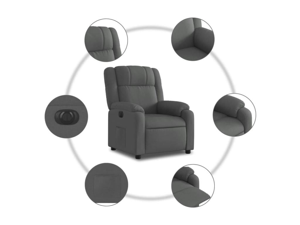 Fauteuil inclinable électrique Gris foncé Tissu QEPQ66897