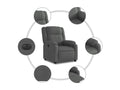 Fauteuil inclinable électrique Gris foncé Tissu QEPQ66897